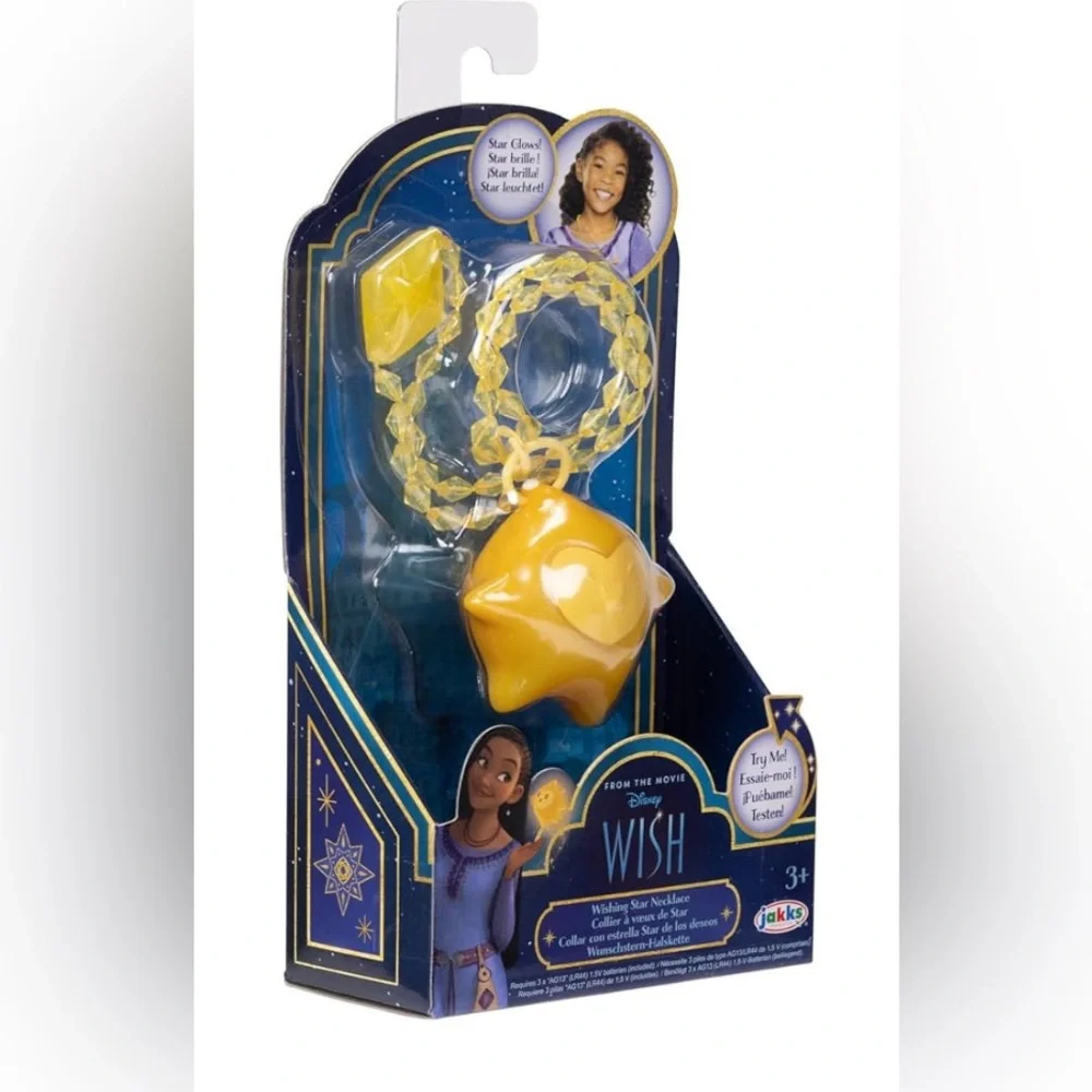 Disney's Wish Wishing Star Necklace with Light Up Feature NIP